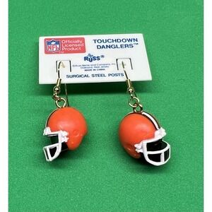 VTG Cleveland Browns Football Helmet 1980's Touchdown Danglers Earrings by Russ